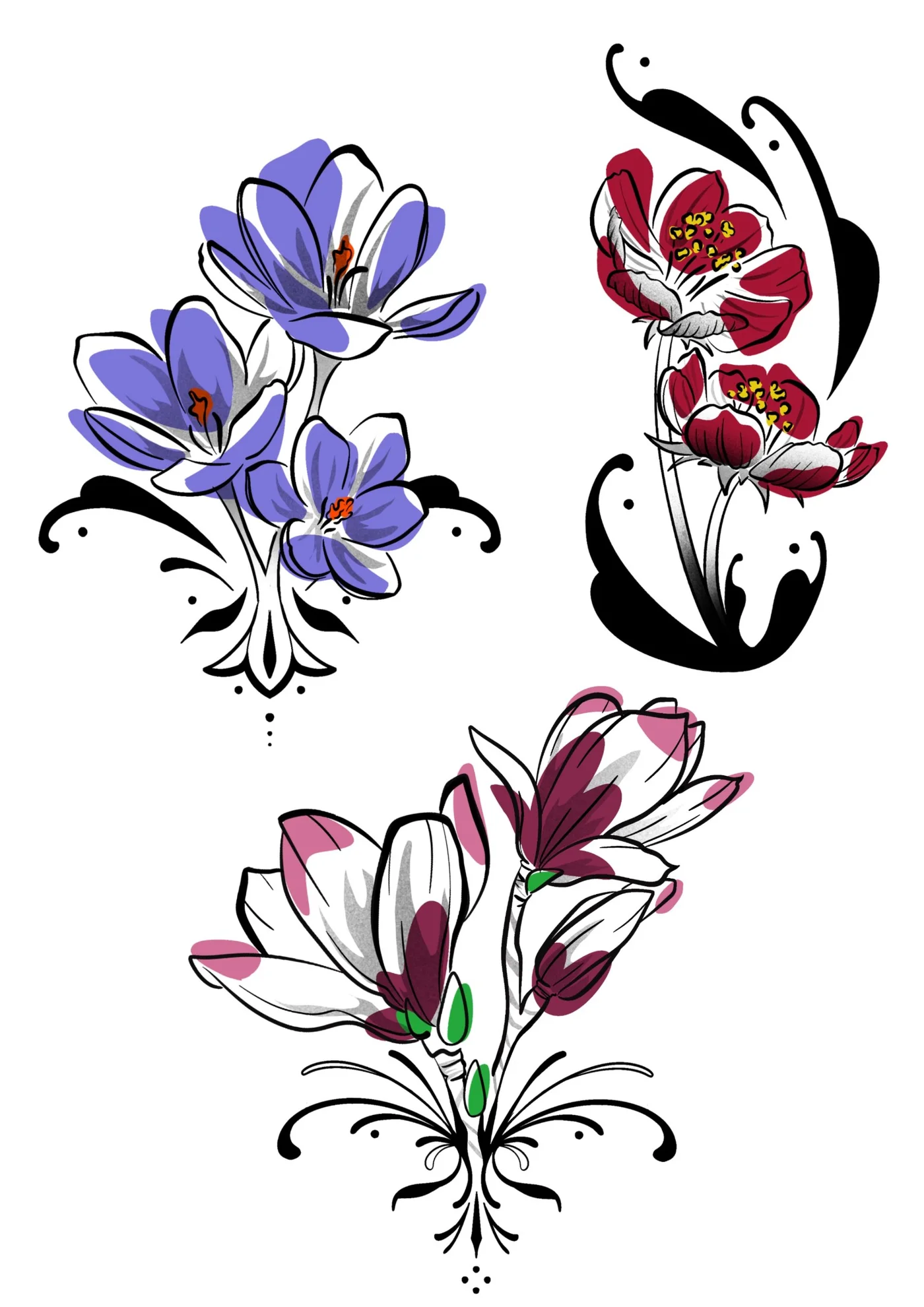 Flash fleur tache couleur